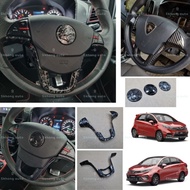 proton persona 2016-2024 /iriz  car steering wheel frame cover garnish forged carbon fiber accessori