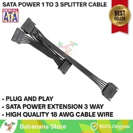 Sata Power Cable 1 to 3 Splitter Branch SSD HDD Extension Cable Extender Hub Extension 3 Way