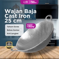 Pre-Seasoned Super Concave Cast Steel Wok 10 Pieces (25cm) Thick Cast Iron Wok/ Cast Iron Wok