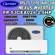CARRIER FP-53CEA024308 2.5HP Nexus Hi-Wall Inverter Split Type Aircon/ Quiet Cooling - Activate with