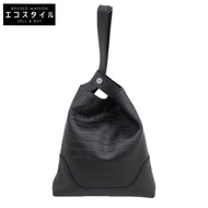 Pelle Morbida Maiden Voyage 壓花皮革抽繩手提包，女士款，黑色，成色極佳，PMO-MB074ELE [二手]