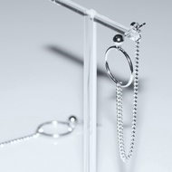 Chic circle chain drop 925. Silver earrings / korea korean fashion accessories jewelry item 925 silv