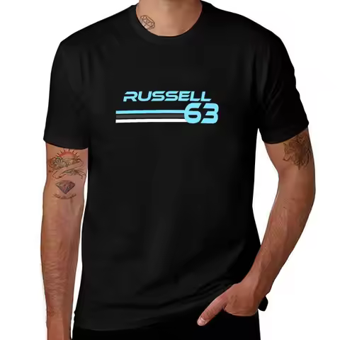 George f1 Russell T-Shirt Basic Solid Color Short Sleeve T-Shirt