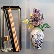 【中國風花瓶-琉璃紫菊】磁鐵 ∕ 冰箱貼 ∕ 擴香瓶