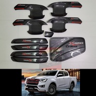 เบ้ากันรอย มือจับ ครอบฝาถัง ISUZU D-MAX 20-23 แคปล่าโลโก้ X-series 20 21 22 23 งานแคปล่าเงา ครบชุดกั