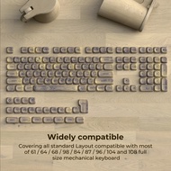 XVX MOA Profile Dark Walnut Wood Theme PBT Customs Dye Sub Keycaps For 61/87/104 Cherry MX Gaming Me