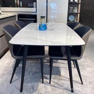 Bright Board Dining Table Type Small Apartment European Style Imported Modern Combination Dining Tab