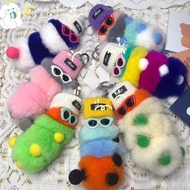 Korean Pendant Super Cute Caterpillar Rex Rabbit Hairy Key Garden Luggage Car Keychain Chain Schoolb