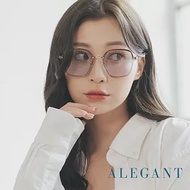 【ALEGANT】凝脂灰韓版透視感金屬設計方框墨鏡/UV400太陽眼鏡