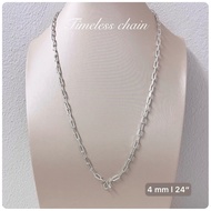 Hug Ngern Nan Shop Ready To Ship Thai Brand Jewelry Necklace Chain 92.5% Pure Silver 4 Mm.length 24 
