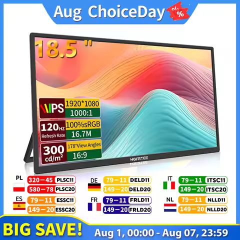HGFRTEE 18.5inch 100Hz Portable Monitor With VESA Hole Stand PC Gaming Extended Display ADS-IPS Larg