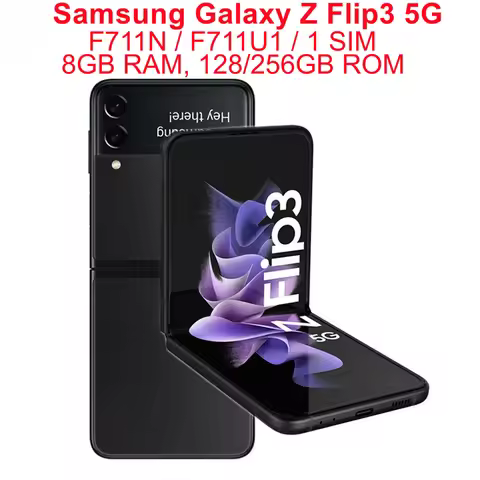 Original Samsung Galaxy Z Flip 3 F711U F711N 5G Mobile Phone 6.7" 128G ROM 8GB RAM 12MP Foldable Cel