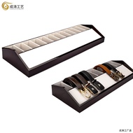 Belt Display Box Belt Rack Multi-Grid Belt Box Wooden High-End Belt Display Display Rack Commercial 