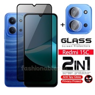 For Redmi15C 5G 2 in 1 Anti-spy Tempered Glass Protective Film For Redmi 15 C 15C 1 5 Redmi15 C Redm