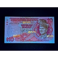 1982-1984 Siri 5 SEPULUH Ringgit✨PC 4110312✨Koleksi💵 Aziz Haji Taha-Sign Terindah 最美签名 Notes RM10 $1