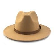 Fashionable Fedora Hat with Belt Buckle for Men Women Felt Hat