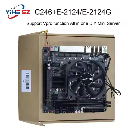 E-2124/2124G C246 Vpro NAS Motherboard 8SATA 4 LAN 2*DDR4 Slot 3*M.2 PCIE X16 Slot Support LAN Wake-