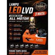 3-SIDED MOTORCYCLE HID LED LAMP (HEAD LAMP) 35 WATT, 3 CABLES H4/H6 QUALITY