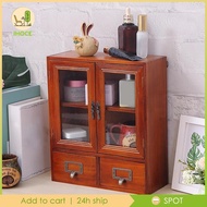 [Ihoce] Storage Cabinet Desk Organizer Cupboard Furniture Supplies Showcase Large Capacity Cabinet Shelf Wooden Display Rack for Home