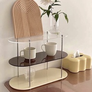 (Wait 13 Days) Acrylic Shelf Korean Style Minimalist Cosmetic Perfume Display Racks 2 Shelves Double