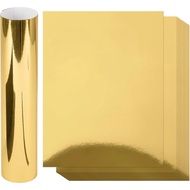 60 Sheets Metallic Gold Cardstock Paper, Goefun Foil Paper Glossy Cardstock 8.5 x 11 for Crafting Sc