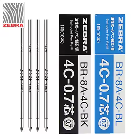 10pcs Japan Zebra Refills Br-8a-4c-0.7 Ball Point Pen Core Metal Bullet Head Is Suitable for BA17 T-