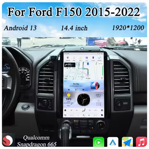 Car Radio Carplay For Ford F150 F-150 2015-2021 Sync1 Sync2 Sync3 Android 13 Stereo Multimedia Playe