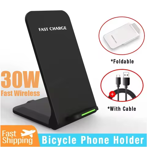 30W Fast Wireless Charger Stand Pad for iPhone 17-11 8 XR Samsung Galaxy S21 S20 Xiaomi Huawei Wirel
