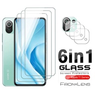 【Hello electron】6in1 Tempered Glass For Xiaomi Mi 11 lite 5G NE 11T 11X 10T Pro 11i Protective Camera Lens Film Mi11t Mi11 lite Screen Protector