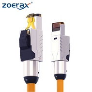 ZoeRax Cat8 Ethernet Patch Cable S/FTP 22AWG Double Shielded Solid Cable  2000Mhz 2Ghz 40Gbps  5th-G