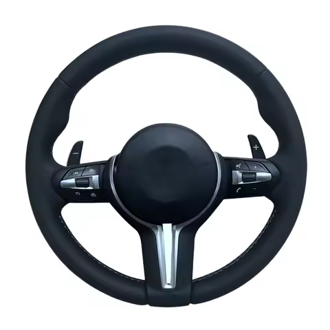 New upgraded full leather black steering wheel suitable for BMW 430i F30 F15 F16 F20 F21 F25 F26 M5 