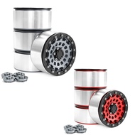 P.K.YO-4PCS Aluminum Alloy 2.6Inch Beadlock Wheel Hub Rim with 17mm 12mm Combiner RC Crawler Car Upg