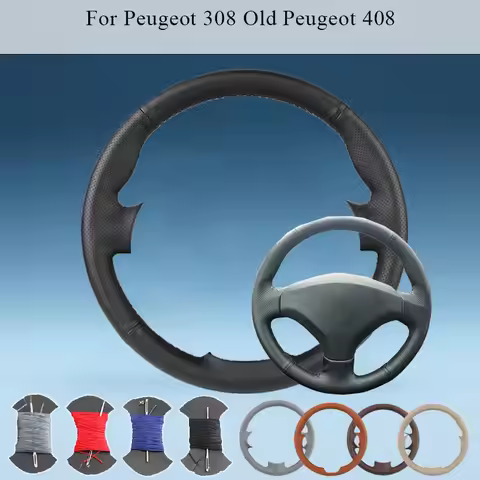 Peugeot Steering Wheel Cover Old 408 DIY Customized Anti-Slip Safety Car Steering Wheel Cover Fit Fo