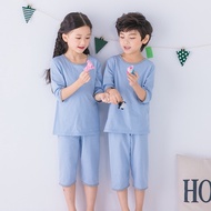 Spot children's pajamas suit household suit pure cotton Quarter Sleeve shorts suit pure cotton air c