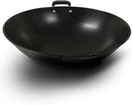 SMLZV Tradition Handmade Iron Wok Hand-forged Pure Iron Pot Uncoated Wrought Iron Non-stick Pot Household Cast Iron Woks with Dual Ear Anti-scalding Handles (Size : 43cm)