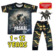 BAJU TIDUR PIJAMA SLEEPWEAR (1-12Y) Full Print PASKAL GRAPHIC Microfiber Children Baju Budak Kanak L
