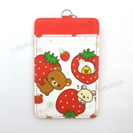 Sanrio Rilakkuma Korilakkuma Kiiroitori Strawberry Ezlink Card Holder with Keyring