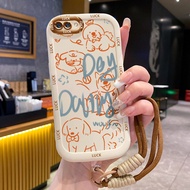 Case For OPPO A5 A3s A12E Realme C1 Cute Dog Phone Silicone Strap Small Group Shockproof