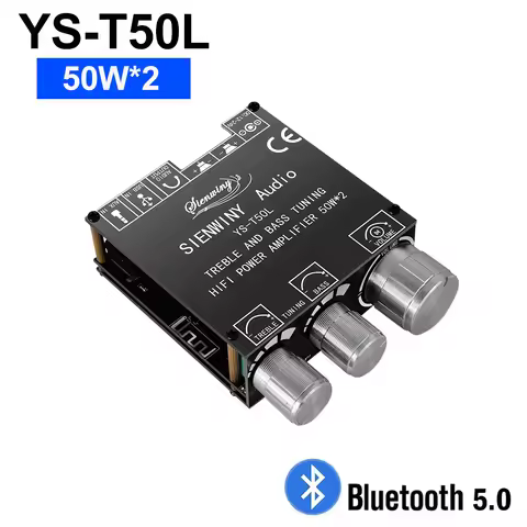 YS-T50L 50W*2 Bluetooth5.1 Amplifier HiFi 2.0 Channel Power Audio Stereo Subwoofer Digital Power Aud