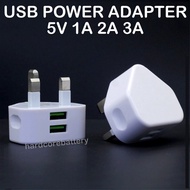 USB Charge Adapter 5V 1A 2A 3A 3 Pin Phone Charger Tablet Universal Travel Home Office Wall Plug Soc