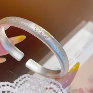GANGZHENGSHENG | Enamel Gilt Silver 999.9 Butterfly Open Bangle