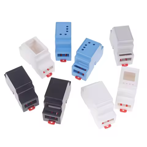 1PC DIN Rail PLC Junction Box Plastic Electronics Box Project Case 4Colors 88x37x59mm 35-Rail Mounti