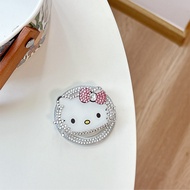 Diamond KT Cat Round Magnetic Phone Holder for IPhone 16 15 14 13 12 Pro Max 14 Plus Foldable Pop Ri