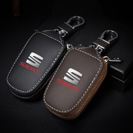 Car Key Fob Case Leather Car Smart Key fob Holder Car Remote Keychain Bag For TOLEDO leon EXEO mk3 m