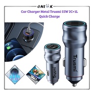 OL Car Charger Trusmi PD55W (2 Port Type C+Lightning) Car Dashboard Saver Adapter 55W Fast Charging