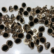 11mm black gold fashion mushroom buttons, 100 pcs