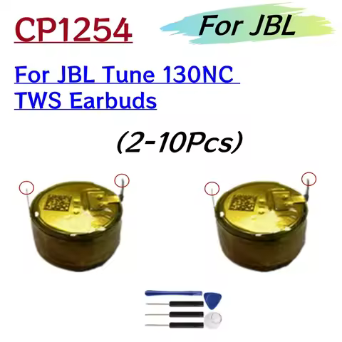 2Pcs 10Pcs CP1254 3.7v 0.259Wh Bluetooth Headset Battery For JBL Tune 130NC 130 NC TWS Earbuds T130N