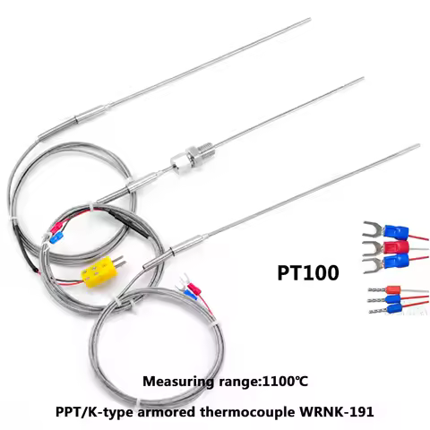 Flexible Bending Probe1100 degree PT100/K Type Ungrounded 1mm 2mm 3mm 5mm Controller Sheathed Thermo
