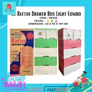 [SALE] RD504 5L RATTAN DRAWER BOX LIGHT COMBO / RATTAN DRAWER / 5 LAYER RATTAN DRAWER / COLORED RATTAN DRAWER