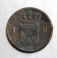koin 1 cent 1827 King Willem 1 Belanda (P10)
